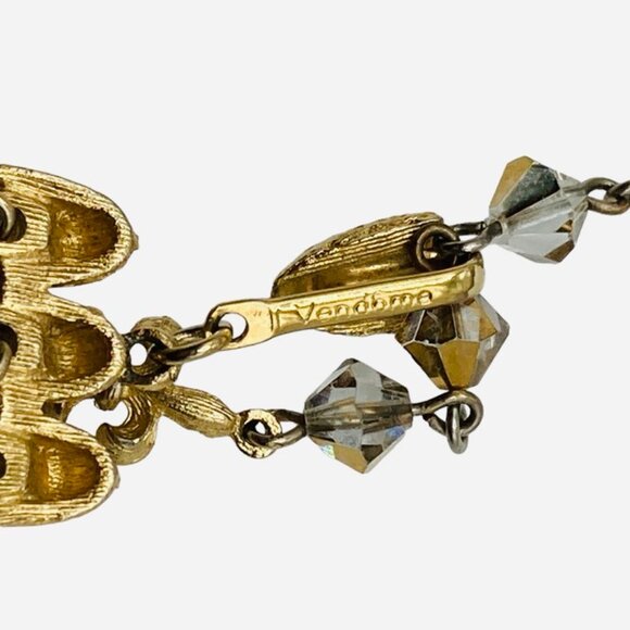 Fabulous Vintage Vendome Olivine Art Glass Multi Strand Necklace Earring… - Picture 8 of 8